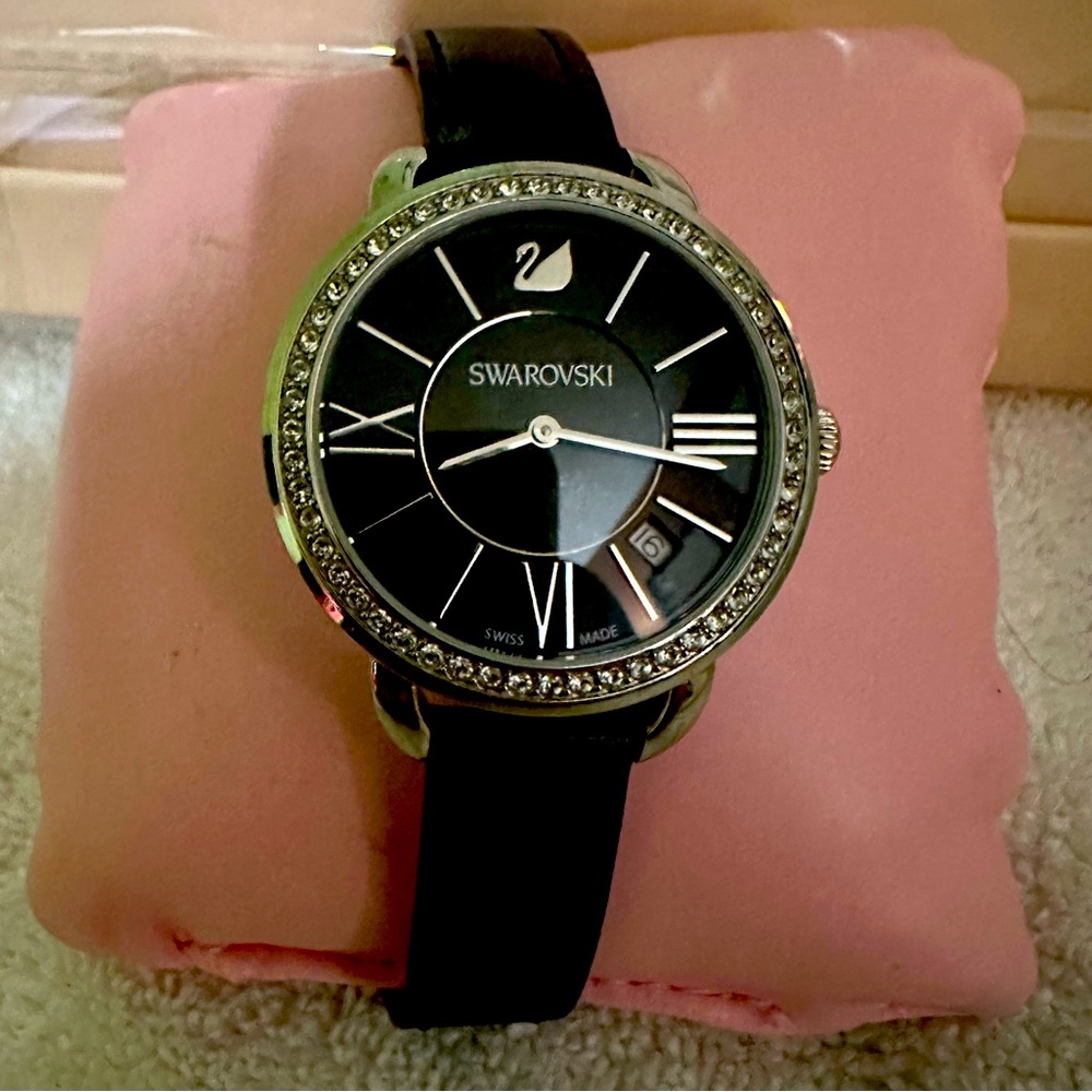 Swarovski Aila Daytime Dress Watch 5172151, Women’s Leather Buckle Strap